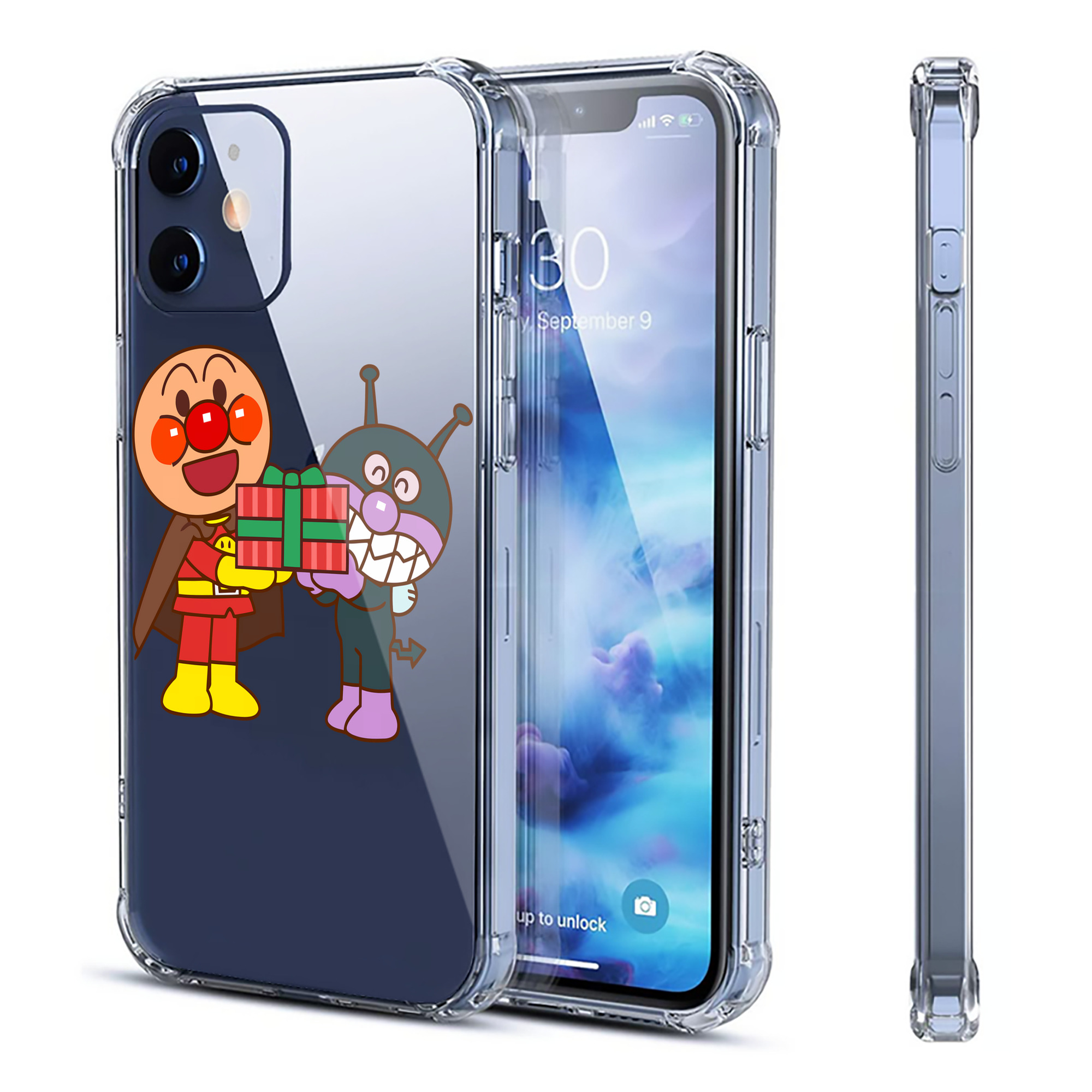 （画像用） アンパンマン Anpanman 【iPhone 12シリーズ対応】透明スマホケース（クリアソフトケース）